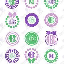 Download Circle Monogram Frames Svg Eps Dxf Png From Pieceofprint On Etsy