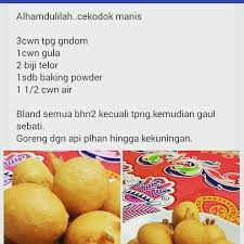 Oh ya, jangan lupa share dan like resepi ini ya. Resepi Cekodok Manis