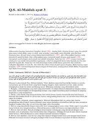 Kecuali yang sempat kamu menyembelihnya. Surat Al Maidah Ayat 2 Dan 3 Beserta Artinya