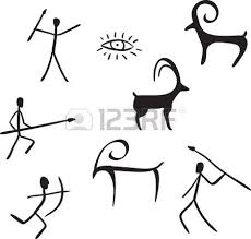 Vector Primitive Figures Looks Like Cave Painting Vector Illustration Cave Paintings Cave Drawings Prehistoric Cave Paintings