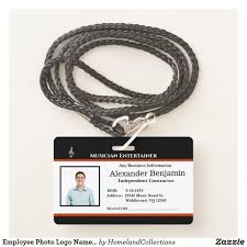 Employee Photo Logo Name Id Custom Badge Zazzle Com Custom Badges Id Badge Personalized Photo Gifts