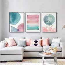With themes such as pretty floral artwork, nursery, animal, bird, peonies, peony rose, hamptons wall art prints and many more, this collection of feminine wall art will make any room instantly pretty. Abstract Nordic Watercolor Posters Pink And Blue Wall Art Canvas Print Nordicwallart Com