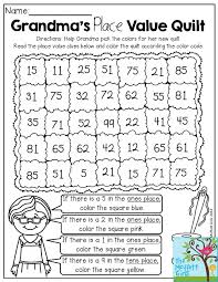Grandma S Place Value Quilt Help Grandma Pick The Colors For Her Quilt According To Place Value Such A Fun Way T Second Grade Math Math School 1st Grade Math