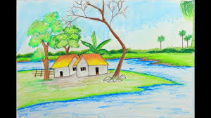 How To Draw A Scenery Of Summer Season Step By Step Very Easy Drawing Easy Drawings Very Easy Drawing Drawing Tutorial