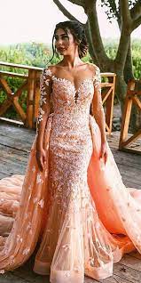 24 Amazing Colourful Wedding Dresses For Non Traditional Bride Mermaid Prom Dresses Lace Prom Dresses With Sleeves Prom Dresses Long With Sleeves