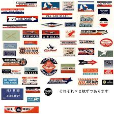 ラゲッジレーベル エアメール ビンテージステッカー 46種類 各2枚セット st300015 ステッカー エアメール ステッカーデザイン