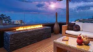 The courtyard outdoor gas fireplace is the perfect blend of artistry and function: Modern Outdoor Gas Fireplaces Fireplace Kits Regency