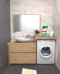 Mobile Arredo Bagno Per Lavatrice E Lavabo Da Appoggio Xlab Design