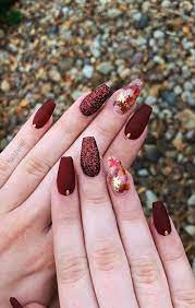 Today's post will show you some nail ideas on fall theme. Try These Fashionable Nail Ideas That Ll Boost Your Fall Mood Short Acrylic Nails Designs Fall Gel Nails Fall Nail Designs