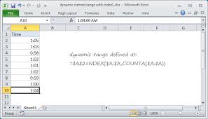 Excel Formula Dynamic Named Range With Index Exceljet