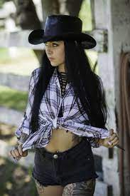 Black Hair And Black Hat Because A Nice Fashion Hat Fashion Leotard Fashion Cowboy Hats