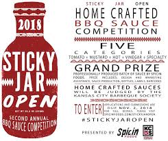 2018 Sticky Jar Open Bbq Sauce Competition Presented By Spicin Foods And The Kansas City Barbeque Society Kansas City Barbeque Bbq Sauce Bbq