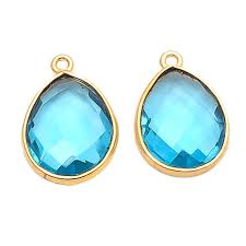 10 Pcs 22x16mm Huge Blue Topaz Hydrodrop Shaped Connectors Etsy Bezel Gemstone Blue Topaz Gemstones