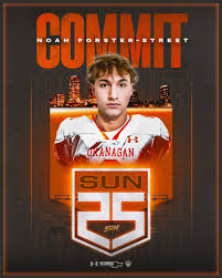 The Okanagan Sun are pleased to announce the commitment of Noah Forster-Street  (@noah.wwv) Name: Noah Forster-Street (@noah.wwv) Position: Defensive Back  Hometown: Vernon, B.C. High School: Vernon Senior Secondary  (@vsspantherfootball) Powered By ...