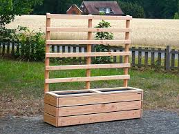 Rankgitter Mit Pflanzkasten Holz Lang M Natur Hohe Pflanzkasten 52 Cm Gesamthohe 180 Cm Wetterfestes Holz Doug Pflanzkasten Holz Rankgitter Pflanzkasten
