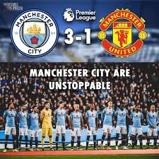 Second half ends, manchester united 2, manchester city 0. Manchester Is Blue Today City Are Unstoppable Manchester City Vs Manchester United 3 1