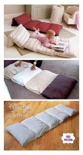 Diy Simple Roll Up Pillow Bed Floor Cushion Diy Pillow Mattress Diy Simple Roll Up Pillow Bed Floo In 2020 Floor Pillows Kids Kids Floor Cushions Floor Cushions Diy