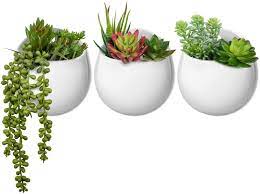 It's one of the easiest ways to enhance your interior style. Amazon Com Mkono Wall Planter With Artificial Plants Decorative Potted Fake Succulents Picks Assorted Faux Succulent In Modern Ceramic Hanging Plant Pot Vase For Home Decor Set Of 3 Garden Outdoor