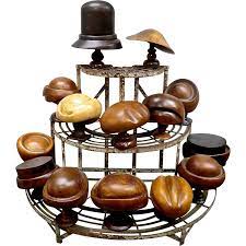 Collection Of 14 Original Vintage Era Hatmakers S Or Milliner S Carved Wooden Blocks From Southern France The Collection Hat Blocks Hats Vintage Painted Hats