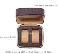 Travel Portable Watch Box Ostrich Pattern Artificial Leather ...