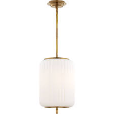Thomas O Brien Eden 3 Light 10 Inch Hand Rubbed Antique Brass Pendant Ceiling Light Thomas O Brien Large White Glass Large Pendant Lighting Visual Comfort Lighting Visual Comfort