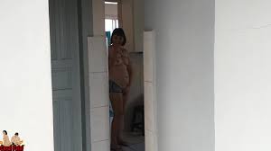 My wife teasing me near of the plumber