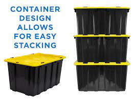 A latching lid offers a greater level of security, ensuring the lid and contents aren't dislodged when moving bins around. Heavy Duty Plastic Storage Bins Set Of 3 Wi 3001 Mount It
