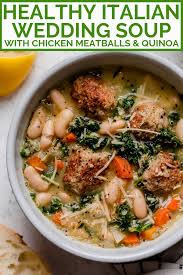 Healthy Italian Wedding Soup With Chicken Meatballs Plays Well With Butter Healthy Italian Italian Wedding Soup Recipe Italian Soup