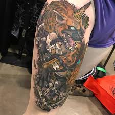 Hyena Tattoo By Tattoosbyalisha At Relic Tattoo In Horsham Pa Tattoosbyalisha Alishaharding Relictattoo Horsham Pennsylvania P Hyena Tattoo Tattoos Hyena