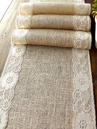 Natural Burlap Table Runner Wedding Table Runner With Country Cream Lace Rustic Wedding Party Linens Handmade In The Usa Table Runners Wedding Burlap Table Runners Burlap
