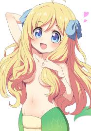Rule 34 Dev - general:[blonde_hair blue_eyes blush bow_ribbon  breasts fangs female hair hearth long_hair looking_at_viewer  navel nude open_mouth simple_background solo teeth]  artist:[ransu_33] contributor ...