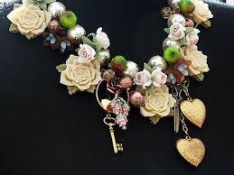 Statement Necklace Rose Garden Handmade Assemblage Necklace An Etsy Floral Jewellery Romantic Jewellery Gorgeous Jewelry