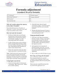 Formula Adjustment Standard Formula