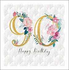 Female birthday cards special birthday cards beautiful birthday cards happy 90th birthday. Stunning Embellished Female 90th Birthday Card From The Espoir Range Pink Watercolour 90th Birthday Flowers With An Exquisite Foil And Embossed Finish Greeting Card For Her Wdm 446955 Amazon Co Uk Office Products
