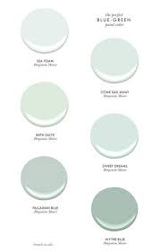 The Perfect Blue Green Benjamin Moore Paint Colors Sea Foam Come Sail Away Bath Salts Sweet Dreams Palladian Blue Wythe Blue Green Paints Green Paint Colors Palladian Blue