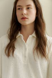 Terry button over T-shirt(Cream)