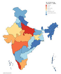 Indian States Uts By No Of Cities Having Population India World Map India Map Indian River Map