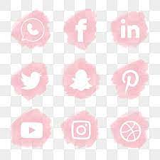 Watercolor Pink Social Media Icon Illustration In Hand Drawn Style Hand Icons Social Icons Pinkicons Png Transparent Clipart Image And Psd File For Free Down Icon Illustration Social Media Icons Business