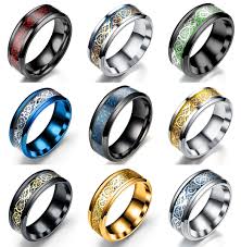 Looking for a unique men's wedding ring that stands out in a crowd? 8mm Black Tungsten Carbide Ring Celtic Dragon Mens Rings Green Red Blue Carbon Fiber Wedding Band Jewelry Gifts Wish