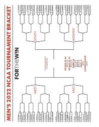 2022 march madness printable bracket ncaa men s tournament edition