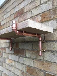 Black and brass flat support shelf brackets (pair) | industrial pipe style. Pin On House