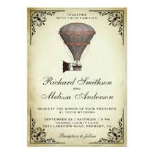 Splash water balloon birthday invitation. Steampunk Hot Air Balloon Wedding Invitation Zazzle Com Hot Air Balloon Wedding Wedding Balloons Vintage Wedding Invitations
