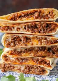 This makes an amazing difference to cooking through evenly rather than ending up with a thick overcooked band in order for the very centre to be cooked to your liking; Cheesy Ground Beef Quesadillas Girl Heart Food