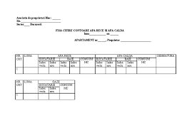 Anterior adunării generale de constituire, proprietarii din clădirile cu mai multe apartamente se pot întruni pentru a hotărî cu privire la înfiinţarea asociaţiei de proprietari sau la transformarea asociaţiei de locatari în asociaţie de proprietari. Model Tabel Citire Index Consum Apometre Si Contor Gaze
