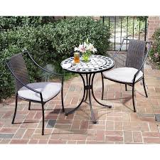 Home Styles Bistro 3 Piece Black Frame Bistro Patio Set With Tan Cushions Bistro Lowes Com In 2020 Outdoor Bistro Set Bistro Patio Set Outdoor Patio Furniture Sets