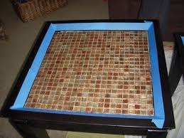 Redo Table Tops With Tile I Would Do This With Pennies Redo Furniture Diy Side Table Diy Makeover
