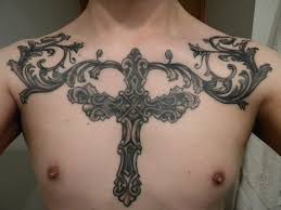 Some cross tattoo looks cool with some flower tattoos, under the. 75 Stylish Cross Tattoos For Chest