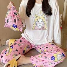 Kawaii Sailor Moon Pajama Set Cute Sleepwear Pajama Set Women Pajama Set