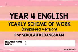 Fiszkoteka, your checked indonesian english dictionary! Year 4 Simplified Scheme Of Work For Sekolah Kebangsaan Teacherfiera Com