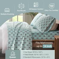 Amazon.com: Sleep Philosophy True North Flannel Sheets Queen Size, Cozy  100% Cotton Flannel Bed Sheets, Ultra Soft Cute Sheet Set, Novelty Print  Themed Cold Weather Warm Bedding Set, Aqua French Bulldog 4